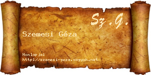 Szemesi Géza névjegykártya
