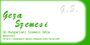 geza szemesi business card