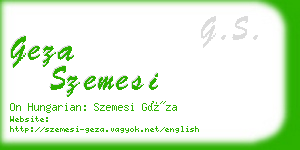 geza szemesi business card